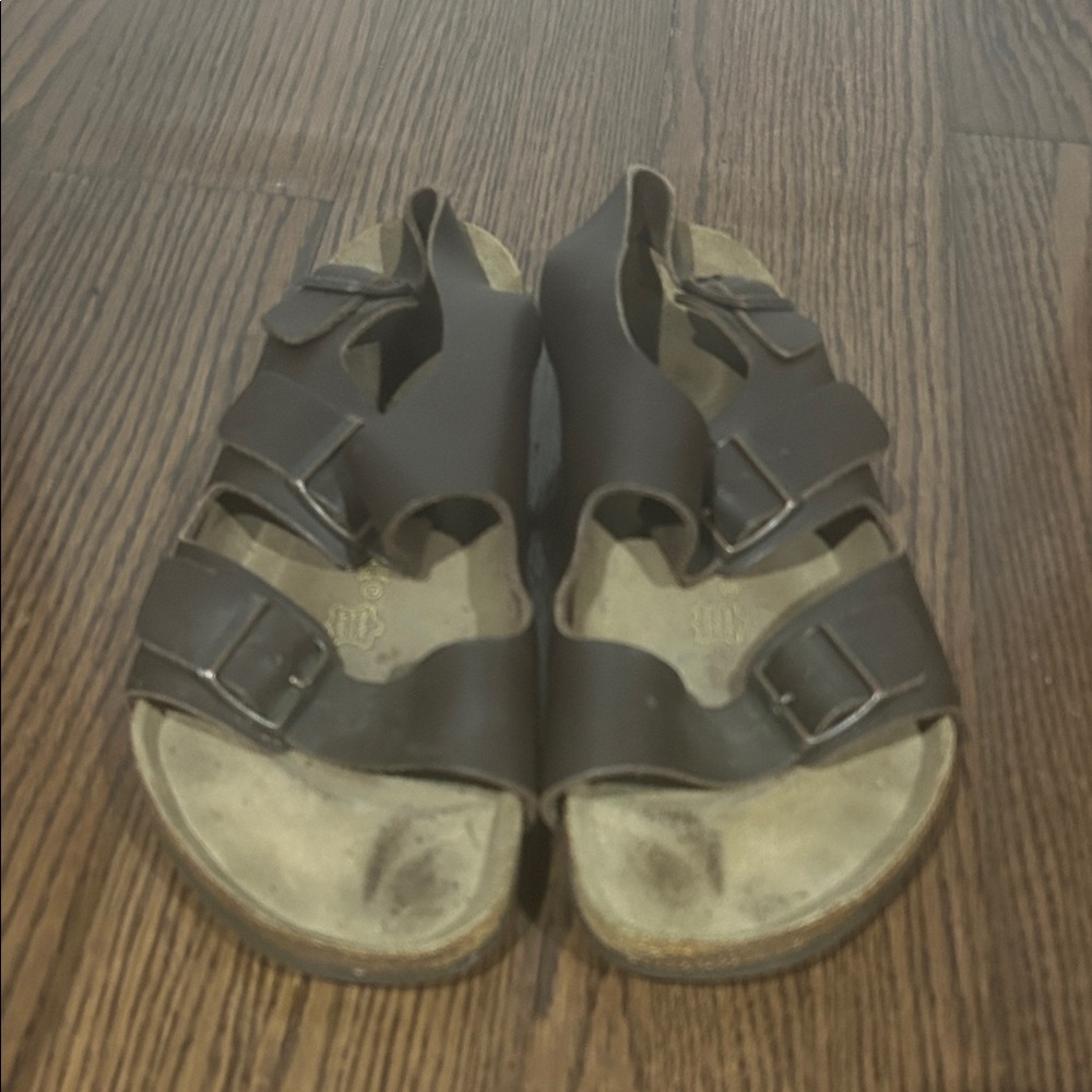 Birkenstock Dark Brown Men strappy Milano ankle strap sandal 45 US 12-12.5